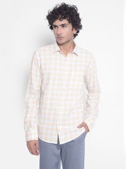 CRIMSOUNE CLUB - Men's Orange Checked Shirt