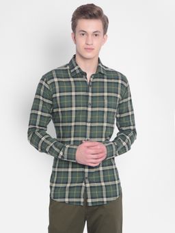 CRIMSOUNE CLUB - Men's Green Checked Shirt