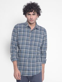 CRIMSOUNE CLUB - Men's Blue Checked Shirt
