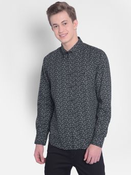 CRIMSOUNE CLUB - Men's Black Printed Shirt