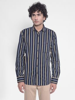 CRIMSOUNE CLUB - Men's Navy Blue Stripes Shirt