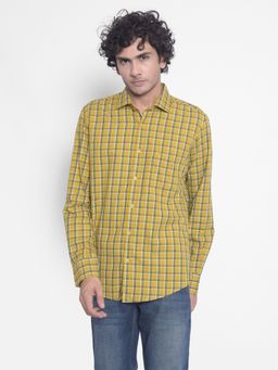CRIMSOUNE CLUB - Men's Mustard Checked Shirt