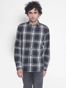 CRIMSOUNE CLUB - Men's Navy Checked Shirt