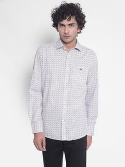 CRIMSOUNE CLUB - Men's Cream Printed Shirt