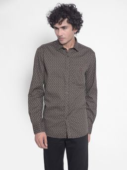CRIMSOUNE CLUB - Men's Brown Printed Shirt