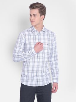 CRIMSOUNE CLUB - Men's White Checked Shirt