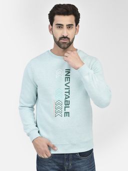CRIMSOUNE CLUB - Men's Blue Printed Sweatshirt