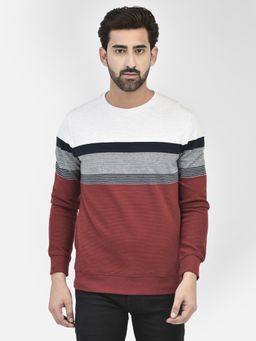 CRIMSOUNE CLUB - Men's Red Colourblocked Sweatshirt