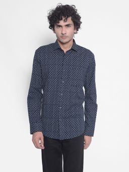 CRIMSOUNE CLUB - Men's Navy Printed Shirt