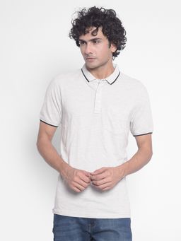 CRIMSOUNE CLUB - Men's Grey Melange Polo T-shirt