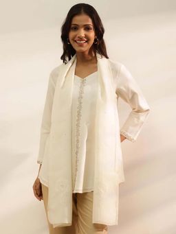 Fabindia - Natural Cotton Silk Chikankari Stole