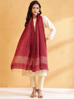 Fabindia - Maroon Silk Blend Stole