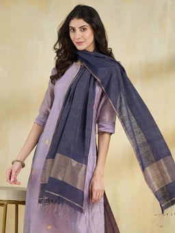 Fabindia - Navy Silk Blend Stole