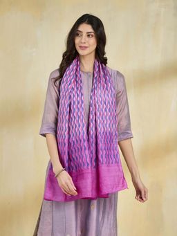 Fabindia - Purple Silk Hand Block Printed Stole