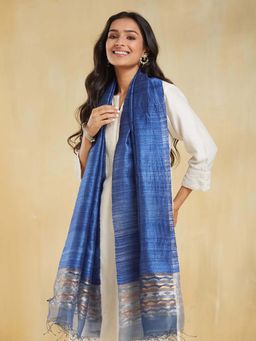 Fabindia - Navy Silk Jamdani Stole