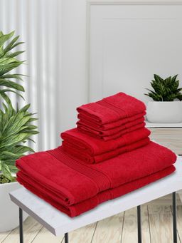 KOPA - 8Pc Quick Dry 100% Cotton Soft Terry Towel -2Pc Bath, 2Pc Hand, 4Pc Face D'Ross Solid