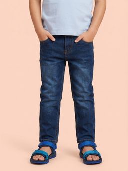 Nautinati - Boys Pure Cotton Dark Wash Straight Fit Jeans