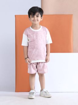 Polka Tots - Cotton Half Sleeve Tie Dye Print T-Shirt With Shorts