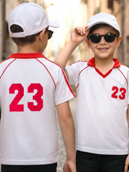 Arias by LARA DUTTA - Boys Raglan Sleeves Typography Polo T-Shirt