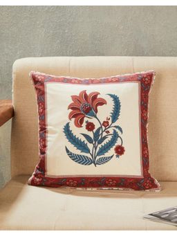 Fabindia - Red Gulzar Printed Cotton Cushion Cover (16x16 Inches)