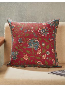 Fabindia - Red Gulzar Printed Cotton Cushion Cover (20x20 Inches)