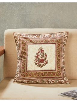 Fabindia - Multi-Color Tarika Hand Block Printed Cotton Cushion Cover (16x16 Inches)