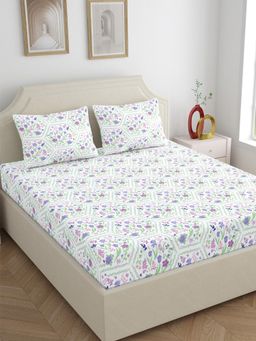 Dreamscape - 100% Cotton Bedsheet with 2 Pillow Covers (Double)