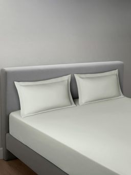 SANSAAR A D'DECOR BRAND LIVE CONSCIOUSLY - Glacier Grey 1 Bedsheet with 2 Pillow Covers (King)