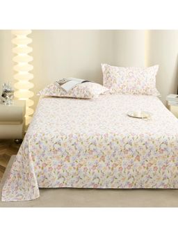 Story@Home - Cotton Flat 300 Tc Floral Bedsheet with 2 Pillow Covers Multicolor (King)