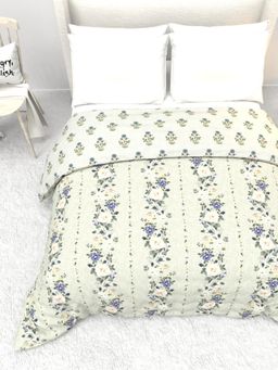 the White Moss - the Multi-Color Moss Reversible Luxury Soft 2 In 1 Multi-Color Microfiber 400 Gsm Bed Winter Comforter