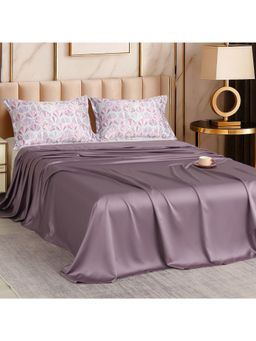 Story@Home - Tencel Flat 400 Tc Bedsheet with 2 Pillow Covers Purple (King)