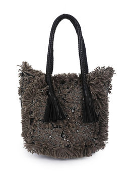 The Purple Sack - Black Embellished Tote Bag
