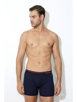 Van Heusen - Mens Navy Blue and Grey Boxer Briefs (Pack Of 2)