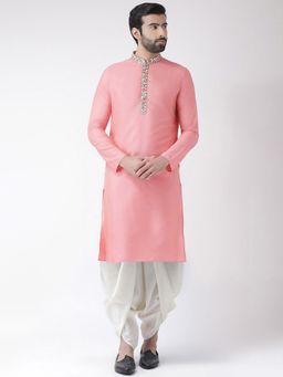 KISAH - Men Pink Kurta (Set of 2)