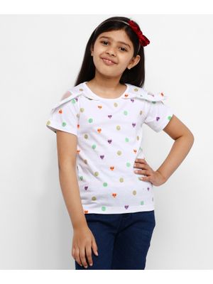 Nautinati Girls Pink White T-Shirt With Trousers