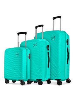 Skybags - Streax Turquoise Set of 3(S+M+L)Hard Luggage 56, 66 & 77cm Check-in Trolley Bag with 8 Wheel