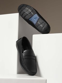 Monte Carlo - Mens Black Micro Fibre Slip On Loafers