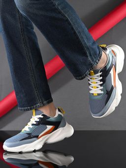 Styli - Men Colorblock Chunky Blue Sneakers