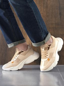 Styli - Men Colorblock Chunky Beige Sneakers