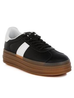 London Rag - Faux Leather Lace-Up Black Sneakers