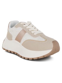 London Rag - Chunky Anti-Skid Lace-Up Beige Sneakers