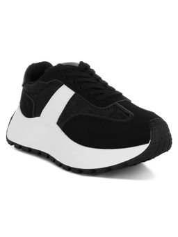 London Rag - Chunky Anti-Skid Lace-Up Black Sneakers