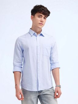Flying Machine - Blue Slim Fit Solid Shirt