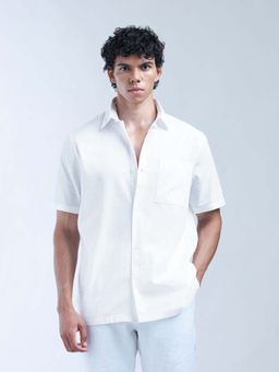 Flying Machine - White Slim Fit Solid Shirt