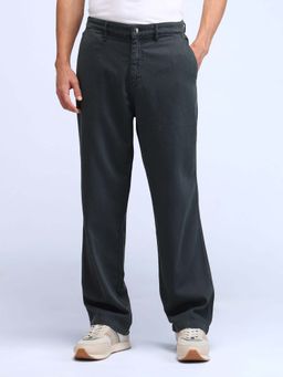 Flying Machine - Grey Mid Rise Cobain Loose Fit Trousers