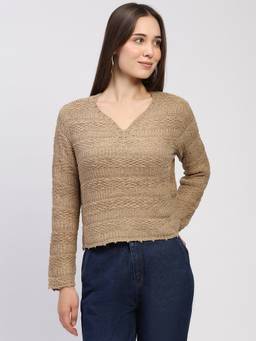 Global Republic - Viscose Blend Knit V-Neck Top