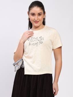 Global Republic - Cotton Blend Embellished Top