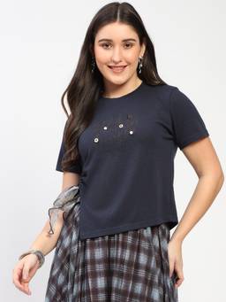 Global Republic - Cotton Blend Embellished Top