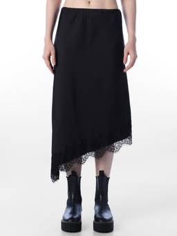 ONLY - Solid Regular Fit High Rise Black Skirt