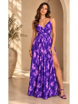 PANIT - Purple Floral Printed Maxi Dress